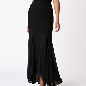 Keepsake Black Chiffon Mermaid Maxi Skirt Size M | Elegant Quiet Luxury
